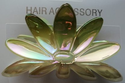 Acrylic hair clamp opalescent green